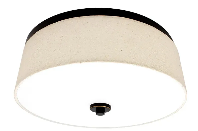 15" LED Fabric Drum Fixture, 1400 Lumens, 25W, CCT Selectable, 120V, Bronze Finish — Warehouse Lighting LED Post Top Lights 25.0W 3000K