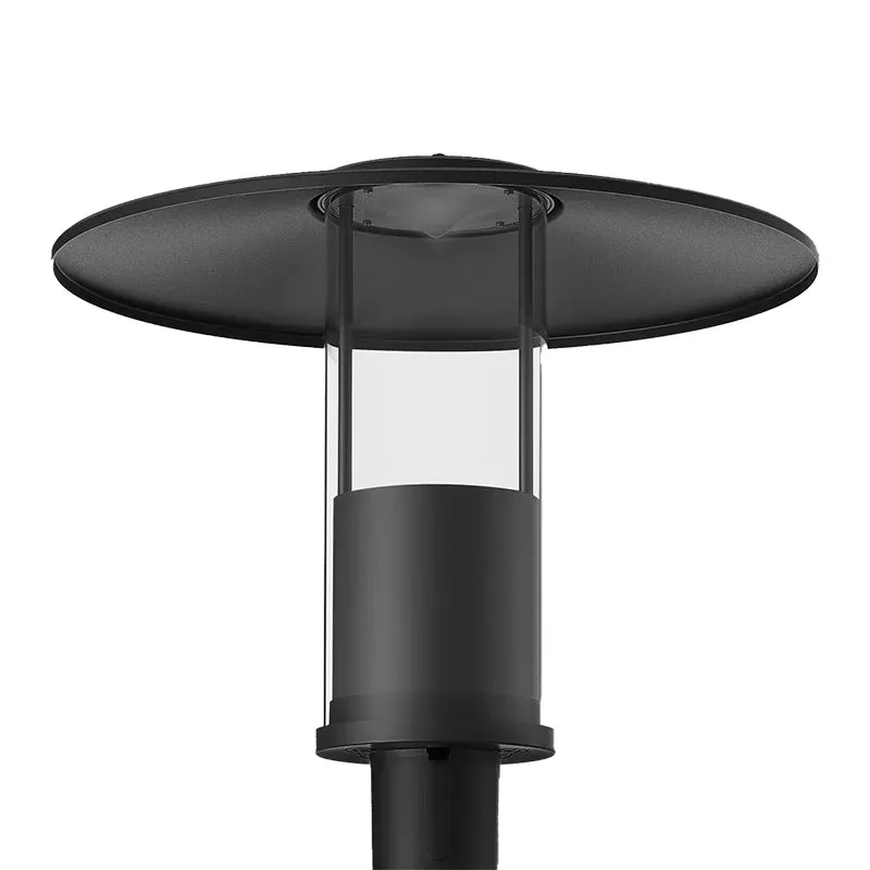 Modern Top-Hat Post-Top Area Light with Indirect Light Source, 4000 Lumen Max, Wattage and CCT Selectable — Warehouse Lighting LED Area Lights 40.0W 