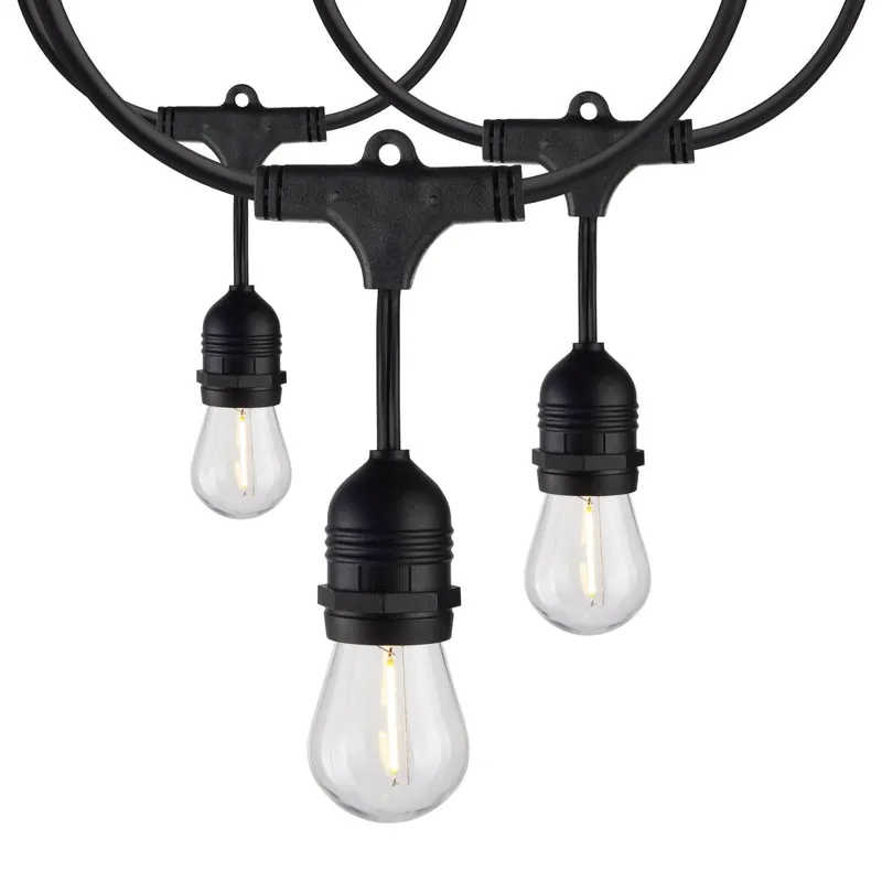 60FT Commercial LED String Light, Includes 24-S14 bulbs, 2200K, 120 Volts — Warehouse Lighting LED Bollards & Pathway Lights 30.0W 2200K