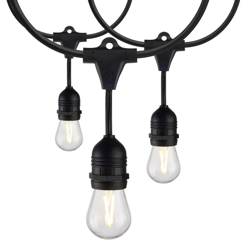 24FT LED String Light; Includes 12-S14 bulbs, 12W, 2200K, 120V — Warehouse Lighting LED Bollards & Pathway Lights 12.0W 2200K