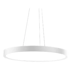 Circa 2 35" Round Edge-lit LED Pendant, 14200 Lumens, 123W, CCT Selectable, 120-277V, Black or White Finish — Warehouse Lighting LED Linear Lights 123.0W 3000K