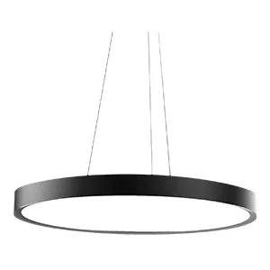 Circa 2 14" Round Edge-lit LED Pendant, 2500 Lumens, 28W, CCT Selectable, 120-277V, Black or White Finish — Warehouse Lighting LED Linear Lights 28.0W 3000K