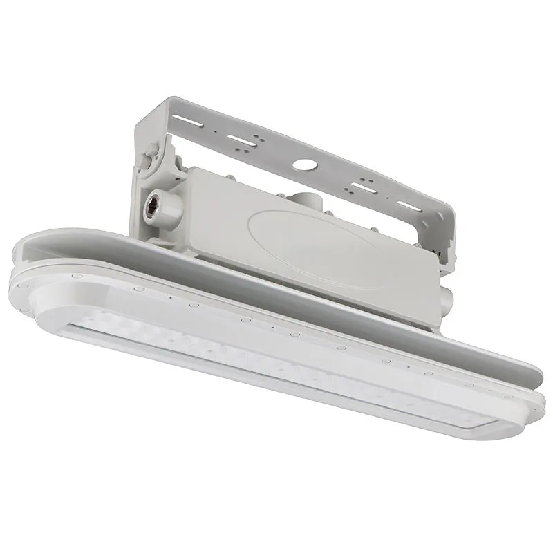 2ft Hazardous Location Flood/Highbay Lights, Class 1 Division 2, 5400 Lumens, 40W, 120-277V, 5000K, Grey Finish — Warehouse Lighting LED Flood Lights 40.0W 5000K