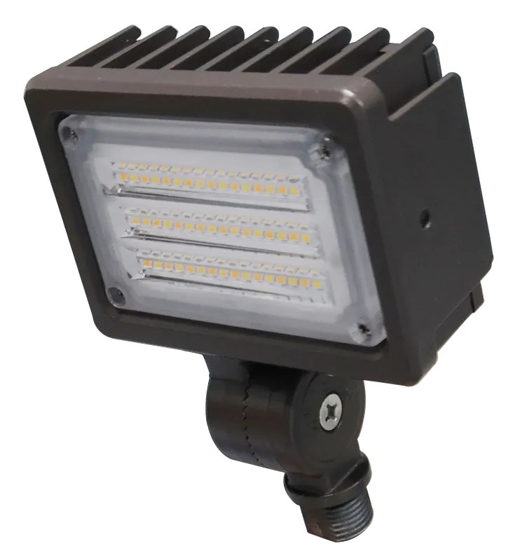 LED Flood Light, 2000, 4000, or 7000 Lumens, 16/31/51W, 3500K, 4000K, 5000K CCT Selectable, 120-277V, Dark Bronze Finish — Warehouse Lighting LED Flood Lights 51.0W 3500K