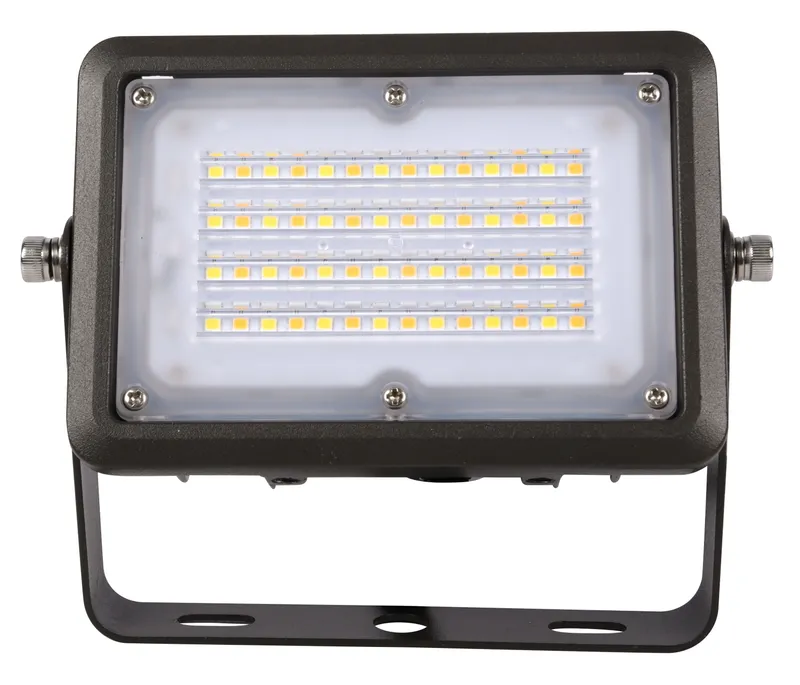 7x7 LED Flood Light With Yoke Mount and Photocell, 15W, 1950 Lumens, 120-277V, CCT Selectable:3000K/4000K/5000K — Warehouse Lighting LED Flood Lights 15.0W 3000K