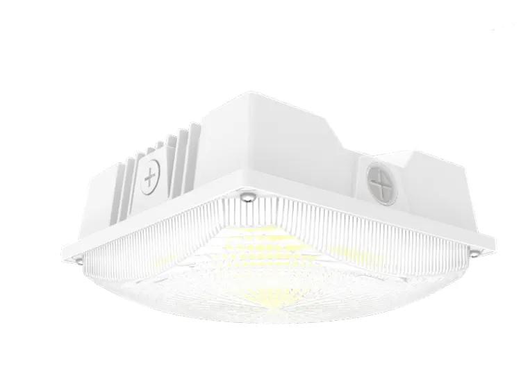 8" Square LED Canopy Light With Photocell, 20W/30W/40W Selectable, 5600 Lumens, 120-277V, CCT Selectable 3000K/4000K/5000K, White Finish — Warehouse Lighting LED Area Lights 20.0W 3000K