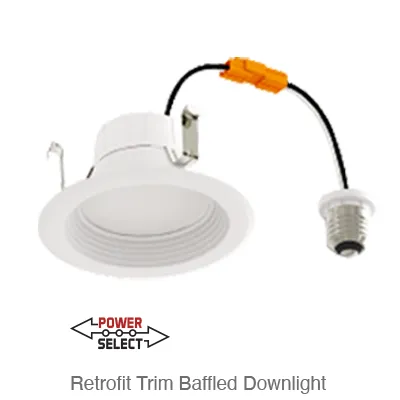Aviva 4 Inch LED Down Light Retrofit, 730 Lumens, 8W, 120V, CCT Selectable: 2700K/3000K/3500K/4000K/5000K — Warehouse Lighting LED Downlights 8.0W 2700K