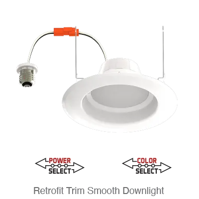 Aviva 5/6 Inch LED Down Light Retrofit, 1,260 Lumens, Wattage Selectable 8W/10W/14W, 120V, CCT Selectable: 2700K/3000K/3500K/4000K/5000K — Warehouse Lighting LED Downlights 8.0W 2700K