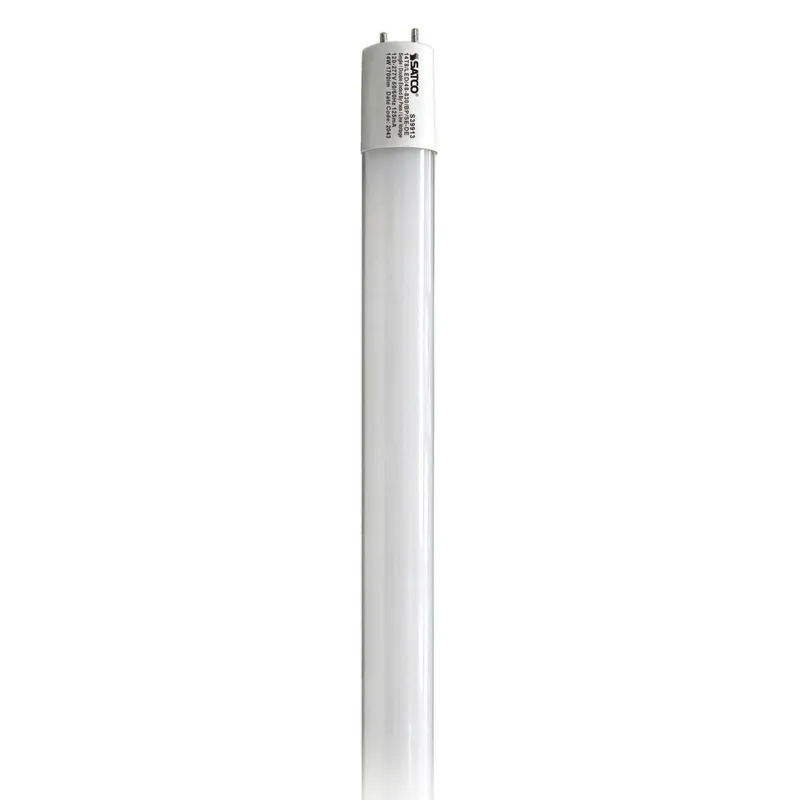SATCO 14W T8 LED; Medium bi-pin base; 50000 Average rated hours, 120-277V, 3000K — Warehouse Lighting LED Linear Lights 14.0W 3000K