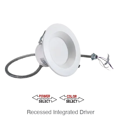 Advanta LED 8 Inch Recessed Downlight, 2,600 Lumens, Wattage Selectable: 16.5W/23W/29W, CCT Selectable: 3000K/4000K/5000K, 120-277V — Warehouse Lighting LED Downlights 16.5W 3000K