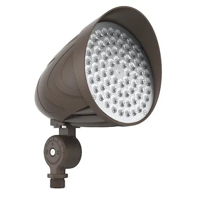 Trunnion Mounted MAGNA-Line LED Bullet Flood Light with Photocell, 3,125 Lumens, Wattage and CCT Selectable, 120-277V, Bronze or White Finish — Warehouse Lighting LED Flood Lights 20.0W 3000K