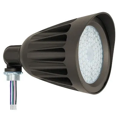 Knuckle Mounted S-Line LED Bullet Flood Light, 25W, 120-277V, 3,500 Lumens, CCT Selectable 3000K/4000K/5000K, Bronze or White Finish — Warehouse Lighting LED Flood Lights 25.0W 3000K