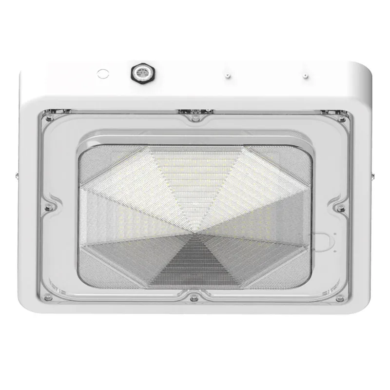 Square LED Garage and Ceiling Light, 10,400 Lumens, 40W/60W/80W Selectable, 120-277V, CCT Selectable 3000K/4000K/5000K, White Finish — Warehouse Lighting LED Post Top Lights 40.0W 3000K