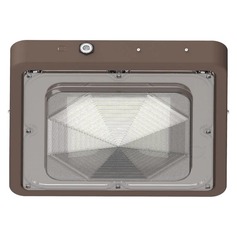 Square LED Garage and Ceiling Light, 10,400 Lumens, 40W/60W/80W Selectable, 120-277V, CCT Selectable 3000K/4000K/5000K, Bronze Finish — Warehouse Lighting LED Post Top Lights 40.0W 3000K