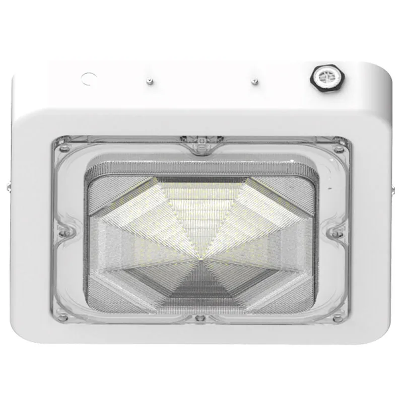 Square LED Garage and Ceiling Light, 7,800 Lumens, 30W/45W/60W Selectable, 120-277V, CCT Selectable 3000K/4000K/5000K, White Finish — Warehouse Lighting LED Post Top Lights 30.0W 3000K