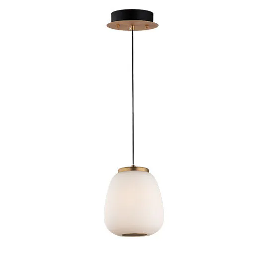 Spherical Soji LED Pendant, 960 Lumens, 8W, 3000K CCT, 120V, Black/Gold Finish 9" Height — Warehouse Lighting LED Landscape Lights 8.0W 3000K