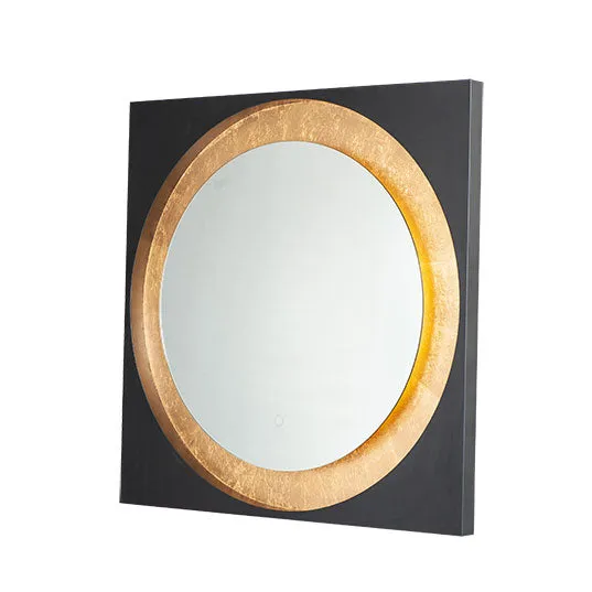 31.5" Floating LED Mirror, 2,240 Lumens, 28W, 3000K CCT, 120V, Gold Leaf/Black Finish — Warehouse Lighting LED Landscape Lights 28.0W 3000K