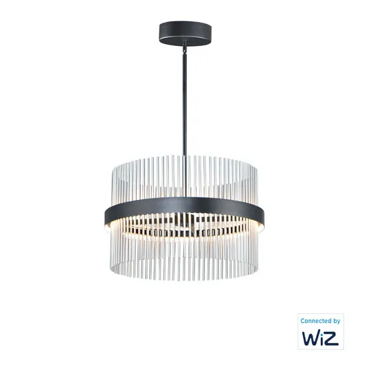 24" Chimes LED Pendant, 4,900 Lumens, 53W, 2700K-5000K CCT Selectable, 120-277V, Black/ Satin Nickel, Black/ Satin Brass, or Black/ Satin Brass/ Satin Nickel Finish — Warehouse Lighting LED Landscape Lights 53.0W 2700K