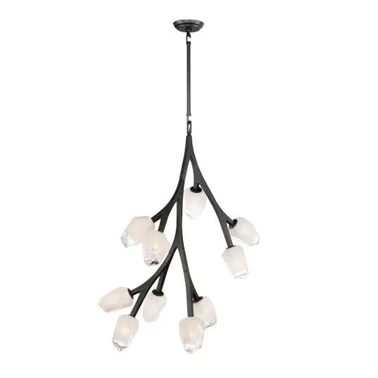 Blossom 10-Light LED Pendant, 5,000 Lumens, 40W, 3000K CCT, 120V, Black or Natural Aged BrassFinish — Warehouse Lighting LED Landscape Lights 40.0W 3000K