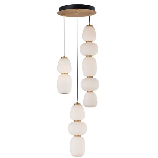 Soji 3-Light LED Pendant, 3,200 Lumens, 165W, 3000K CCT, 120V, Black/Gold Finish — Warehouse Lighting LED Landscape Lights 165.0W 3000K
