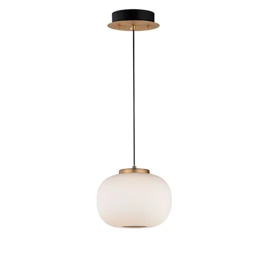 Spherical Soji LED Pendant, 960 Lumens, 8W, 3000K CCT, 120V, Black/Gold Finish 11" Height — Warehouse Lighting LED Landscape Lights 8.0W 3000K