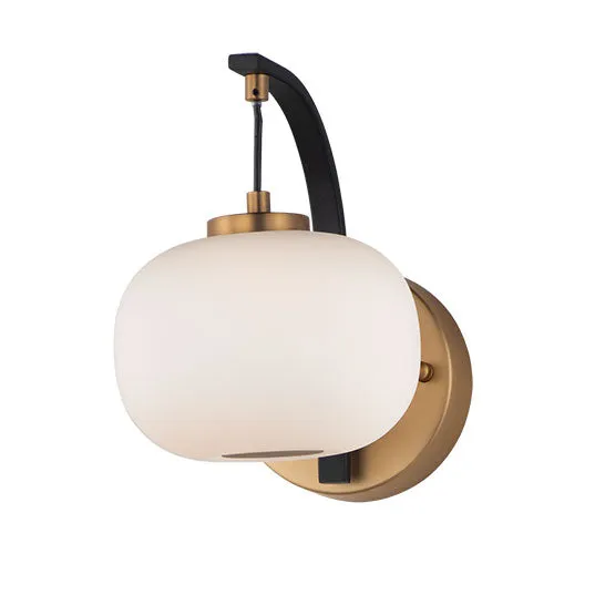 Spherical Soji LED Wall Sconce, 480 Lumens, 4W, 3000K CCT, 120V, Black/Gold Finish — Warehouse Lighting LED Wall Lights 4.0W 3000K