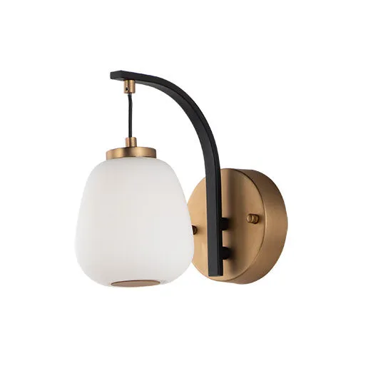 Soji LED Wall Sconce, 480 Lumens, 4W, 3000K CCT, 120V, Black/Gold Finish 9" Height — Warehouse Lighting LED Wall Lights 4.0W 3000K