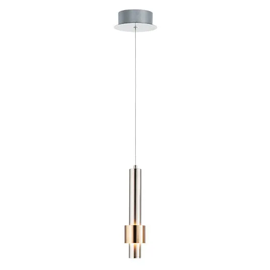 Reveal 1-Light LED Pendant, 480 Lumens, 6W, 3000K CCT, 120V, Satin Nickel / Satin Brass Finish — Warehouse Lighting LED Landscape Lights 6.0W 3000K