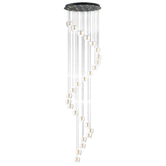 Newton 25-Light LED Pendant, 4,200 Lumens, 62W, 3000K CCT, 120V, Black/Gold Finish — Warehouse Lighting LED Landscape Lights 62.0W 3000K