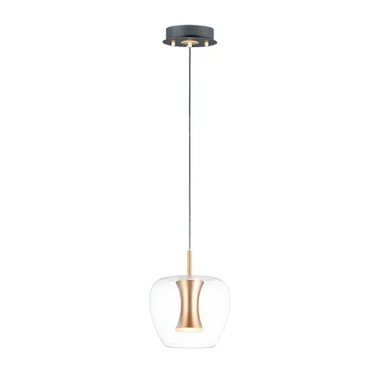 Newton 1-Light LED Pendant, 630 Lumens, 9W, 3000K CCT, 120V, Black/Gold Finish — Warehouse Lighting LED Landscape Lights 9.0W 3000K