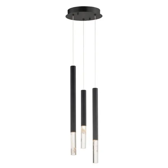 Diaphane 3-Light LED Pendant, 1,200 Lumens, 15W, 120V, 3000K, Black or Gold finish — Warehouse Lighting LED Landscape Lights 15.0W 3000K