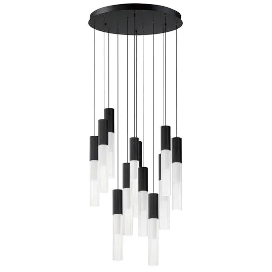 Reeds 12-Light LED Pendant, 4,800 Lumens, 60W, 120-277V, 3000K, Black or Gold finish — Warehouse Lighting LED Landscape Lights 60.0W 3000K