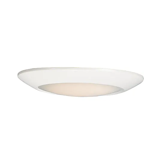9.25" LED Diverse Flush Mount, 1620 Lumens, 18W, 4000K CCT, 120V, White Finish — Warehouse Lighting LED Downlights 18.0W 4000K