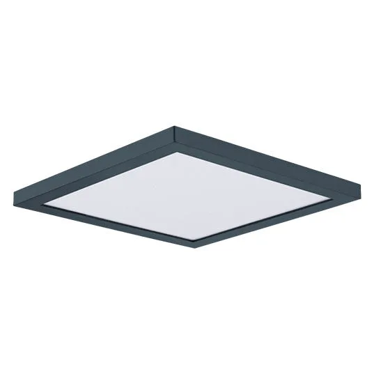 6.5" LED Square Flush Mount, 1050 Lumens, 15W, 3000K CCT, 120V, Black, White, or Satin Nickle Finish — Warehouse Lighting LED Downlights 15.0W 3000K