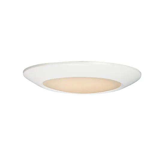 6.25" LED Flush Mount, 1350 Lumens, 12W, 2700K CCT, 120V, White Finish — Warehouse Lighting LED Downlights 12.0W 2700K