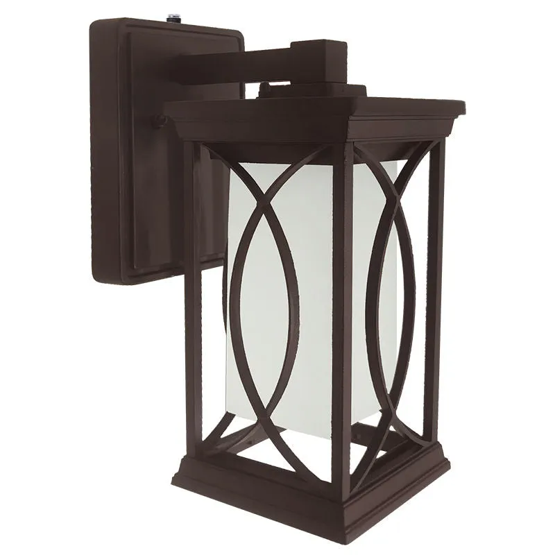 10" LED Outdoor Wall Lantern, 500LM, Oil Rubbed Bronze Finish, 12W, CCT Selectable, 120V, Photocell Included — Warehouse Lighting LED Wall Lights 12.0W 3000K