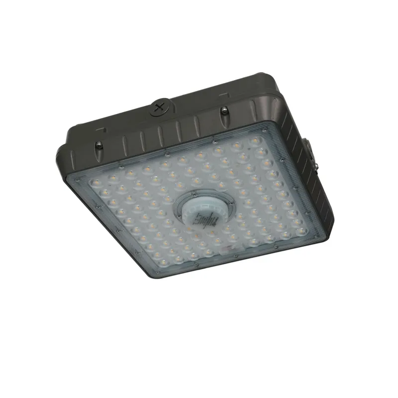LED Parking Garage Canopy Light, 10,506 Lumen Max, Wattage and CCT Selectable, 120-277V, Bronze or White Finish — Warehouse Lighting LED Area Lights 50.0W 