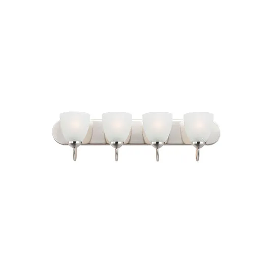 Axis 4-Light Strip Bath Vanity, 240W, 120V, Satin Nickel Finish — Warehouse Lighting LED Linear Lights 240.0W 