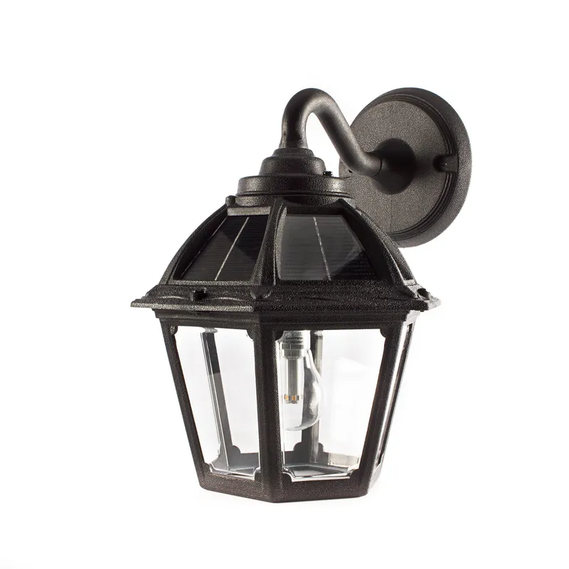 LED Polaris Solar Wall Light, 130 Lumens, 4.2W, 2700K, Black Finish — Warehouse Lighting LED Wall Lights 4.2W 2700K