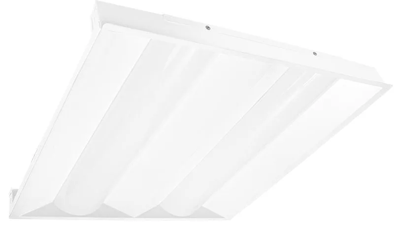 2 x 2 Foot LED Troffer Light, 4,375 Lumens, Wattage Selectable: 25/30/35, 120-277V, CCT Selectable 3500K/4000K/5000K, White Finish — Warehouse Lighting LED Downlights 30.0W 3500K