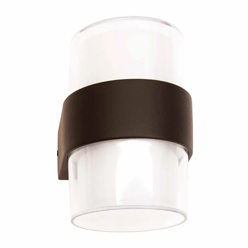 LED Round Mini Up/Down Wall Light, 400 Lumens, 12V, CCT Selectable 3000K/4000K/5000K, Dark Bronze Finish — Warehouse Lighting LED Wall Lights  3000K