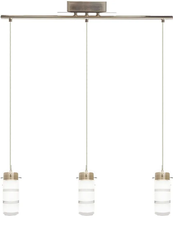LED Cylinder Glass Light Pendant, Straight Bar, 36W, 2430LM, 120V, CCT Selectable 2700K/3000K/35000K/4000K/5000K, Brushed Nickel Finish — Warehouse Lighting LED Landscape Lights 36.0W 2700K