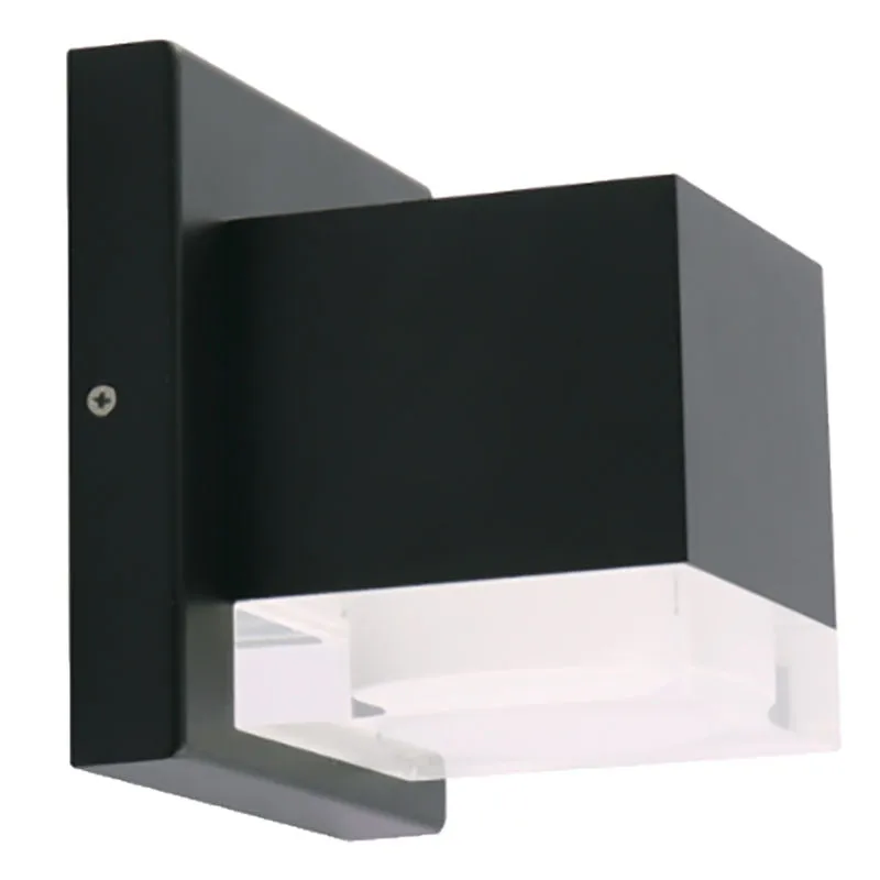 LED Architectural Indoor/Outdoor Wall Light w/Glass Lens, 10 Watt, 700LM, 120V, CCT Selectable 3000K/4000K/5000K, Black, Bronze or Satin Nickel Finish — Warehouse Lighting LED Wall Lights 10.0W 3000K