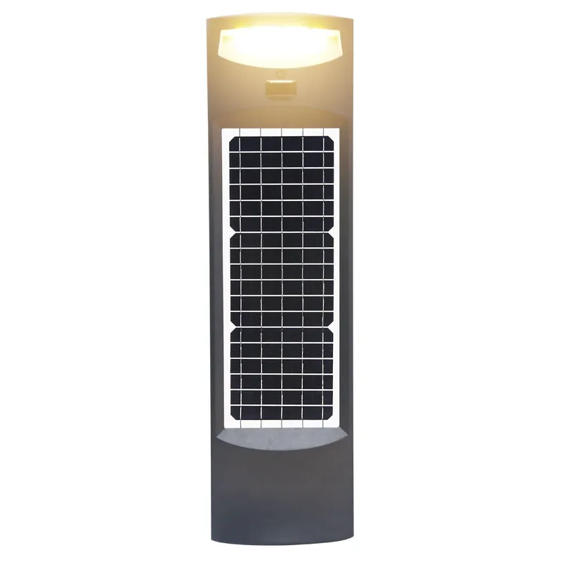 Solar Pillar Commercial Bollard, 500 Lumens, 19W, Grey — Warehouse Lighting LED Bollards & Pathway Lights 19.0W 3000K