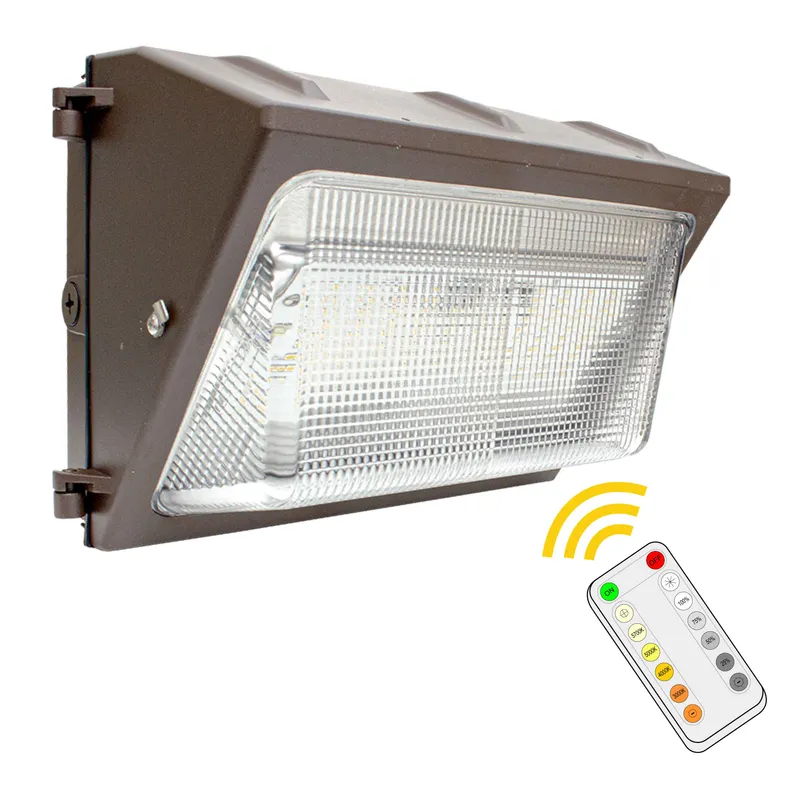 LED Non-Cutoff Tuneable Wall Pack, 80W, 9000 Lumens, 120-277V, 3000K, 4000K, or 5000K CCT, Dark Bronze or White Finish — Warehouse Lighting LED Wall Lights 80.0W 3000K