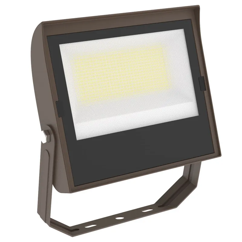 Builder Series Flood/Area Light with Photocell, Yoke Mount, 13,500 Lumens, 50/80W/100W Selectable, 120-277V, CCT Selectable 3000K/4000K/5000K, Dark Bronze Finish — Warehouse Lighting LED Flood Lights 80.0W 3000K