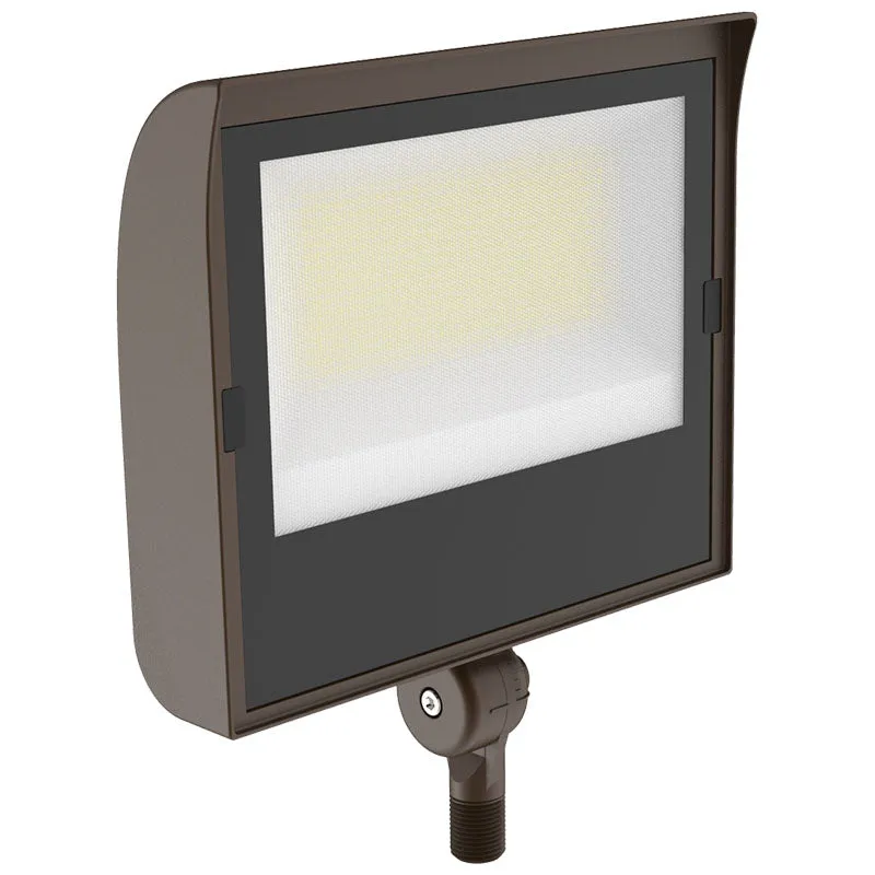 Builder Series Flood/Area Light with Photocell, Kuckle Mount, 13,500 Lumens, 50/80W/100W Selectable, 120-277V, CCT Selectable 3000K/4000K/5000K, Dark Bronze Finish — Warehouse Lighting LED Flood Lights 80.0W 3000K