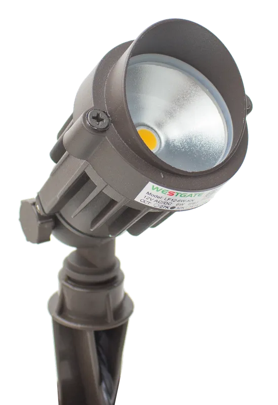 LED Bullet Landscape Flood Light, 6 Watt, 450 Lumens, 12V, 2700K, 3000K, 4000K or 5000K CCT, Knuckle Mount — Warehouse Lighting LED Flood Lights 6.0W 2700K
