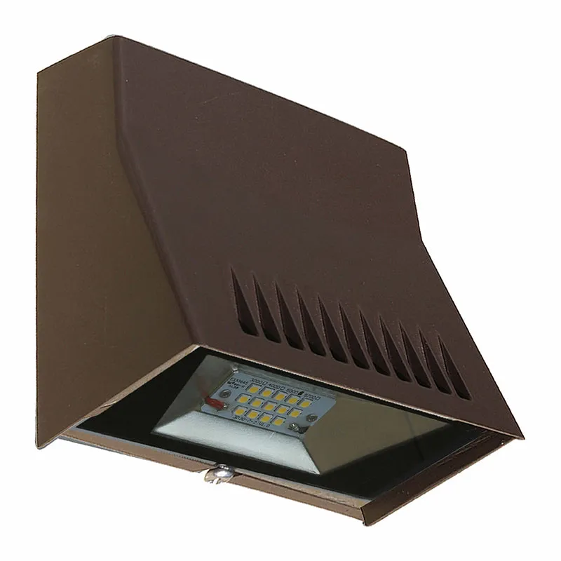 LED Mini Cutoff Wall Pack, 1300LM, 12W, 120-277V, CCT Available in 3000K, 4000K, or 5000K, Dark Bronze Finish — Warehouse Lighting LED Wall Lights 12.0W 3000K