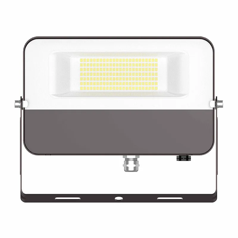Compact Flood Light, Yoke Mount, 6081 Lumens, 50 watt, 120V, CCT Selectable 3000K/4000K/5000K, Dark Bronze Finish — Warehouse Lighting LED Flood Lights 50.0W 3000K